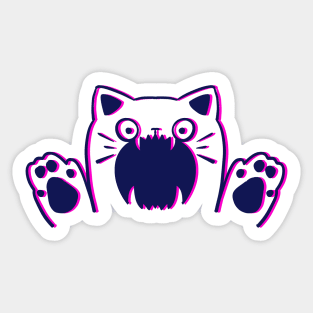 Screaming Glitch Cat Sticker